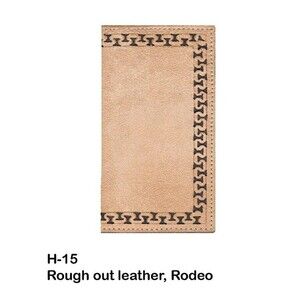 Ranger Belt Co Rodeo Wallet Roughout Leather Western Tooled Border Tan Cowboy